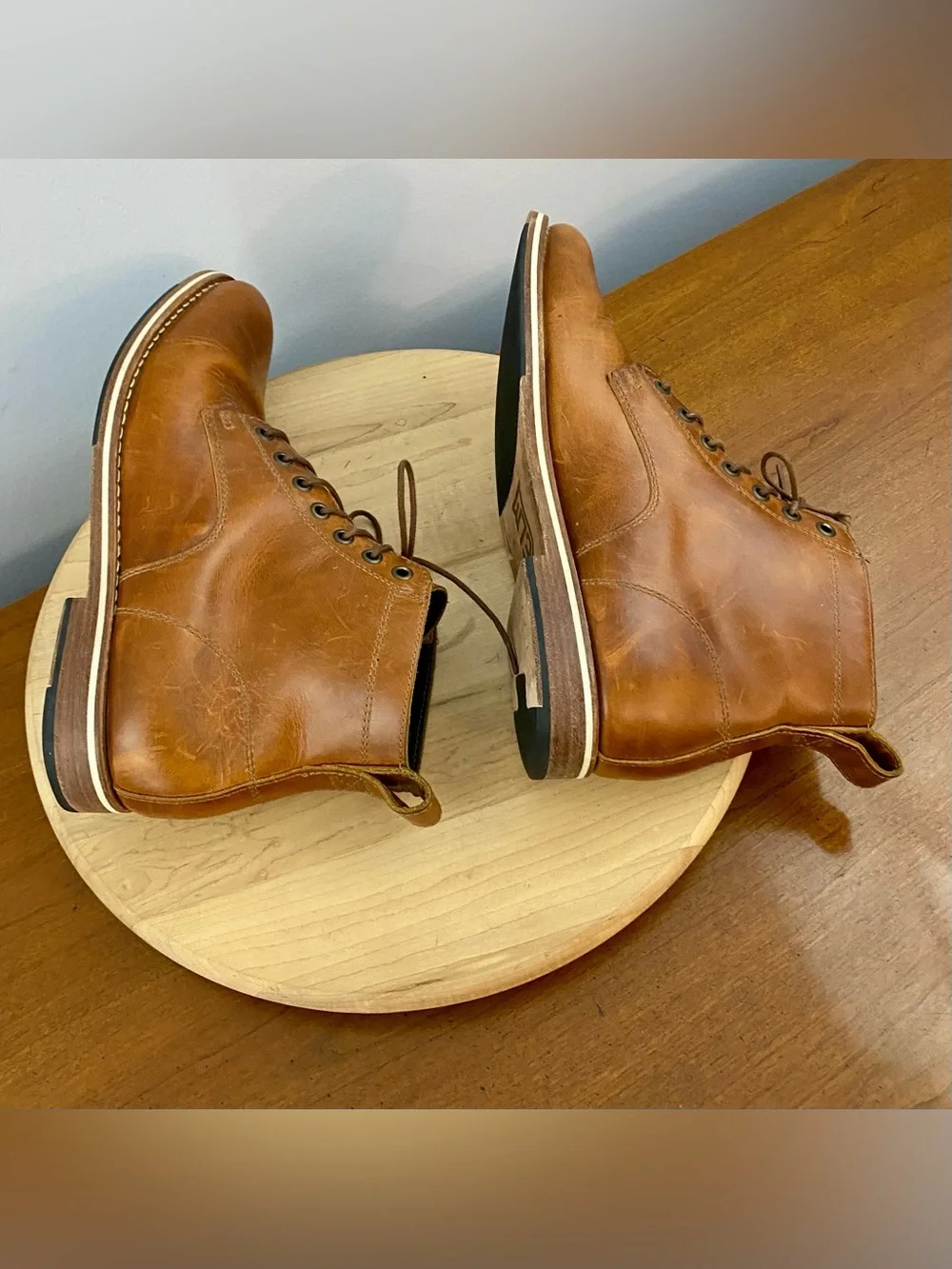 Helm The Zind Teak Brown Leather Men’s Dress Chukka Boots Sz 9 M Business Casual